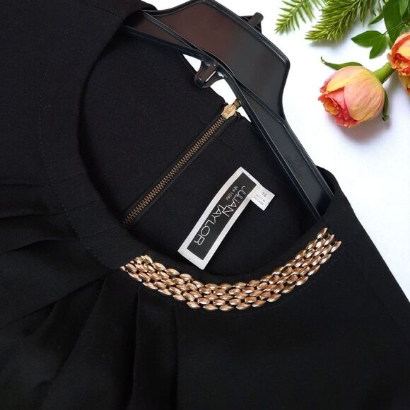 Julian Taylor Women's Black Pleated Evening Dress - Picture 4 of 8